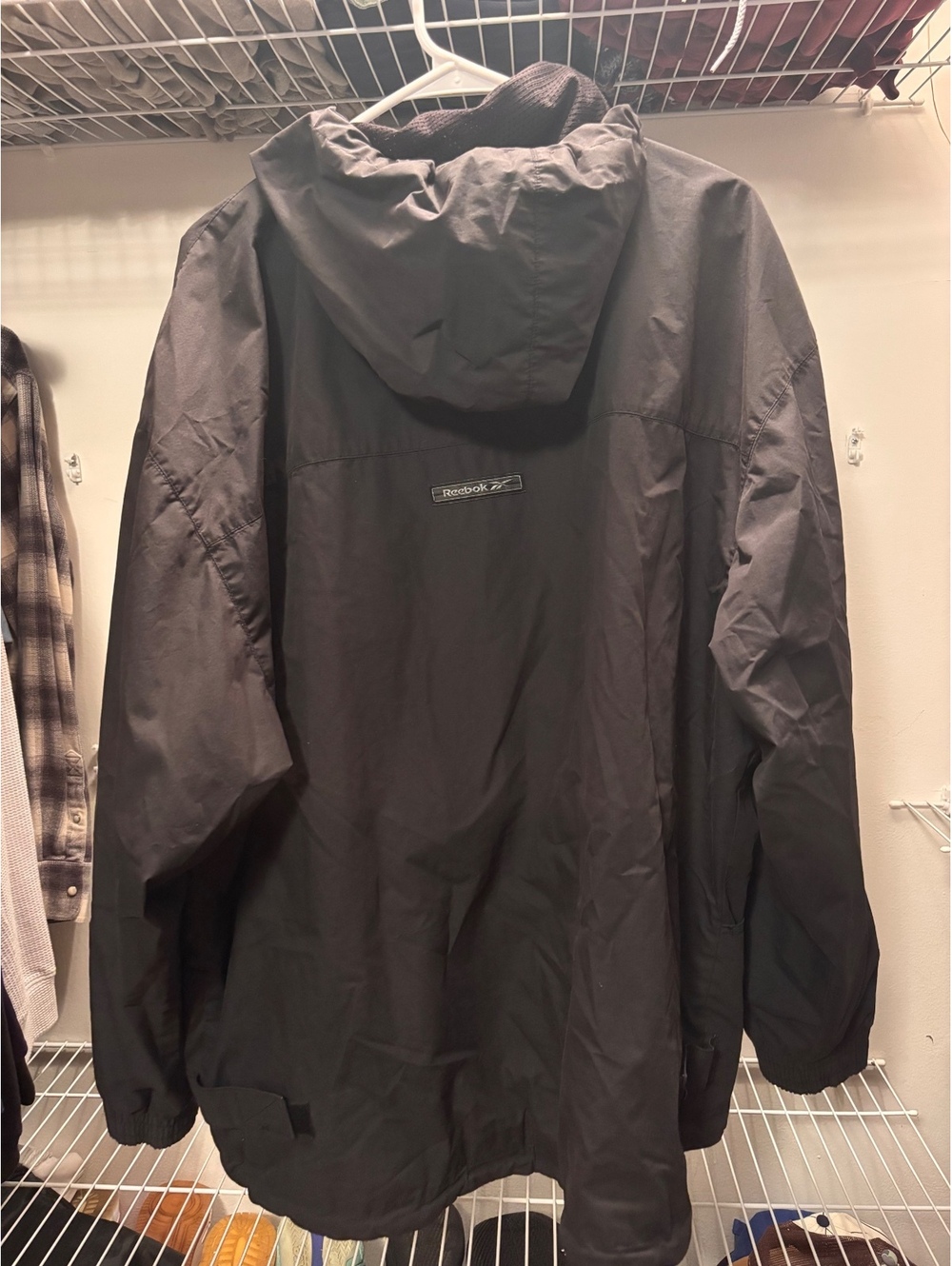 Reebok Black Hooded Windbreaker Jacket Size L/G